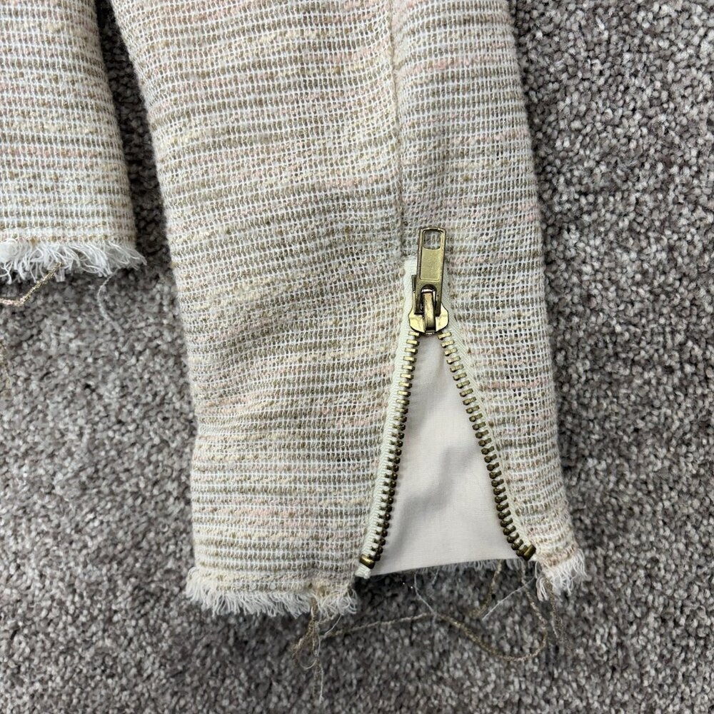 MNG Casual Women's Jacket Size 4 Beige Full Zip Lined Pockets Long Sleeves EUC - Picture 10 of 14
